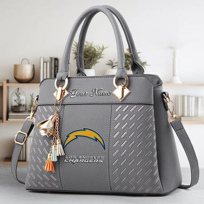 LIMITED EDITION - NEW CUSTOMIZED NFL09 LAC LOS ANGELES CHARGERS LUXURY HANDBAG IN MULTIPLE COLORS
