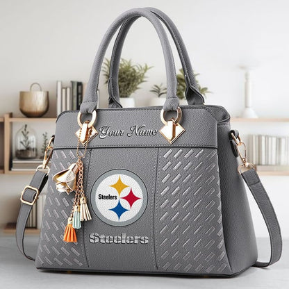 LIMITED EDITION - NEW CUSTOMIZED NFL14 PSB PITTSBURGH STEELERS LUXURY HANDBAG IN MULTIPLE COLORS