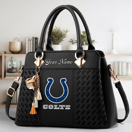 LIMITED EDITION - NEW CUSTOMIZED NFL17 IDC INDIANAPOLIS COLTS LUXURY HANDBAG IN MULTIPLE COLORS