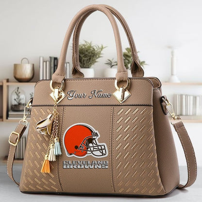 LIMITED EDITION - NEW CUSTOMIZED NFL29 CLB CLEVELAND BROWNS LUXURY HANDBAG IN MULTIPLE COLORS