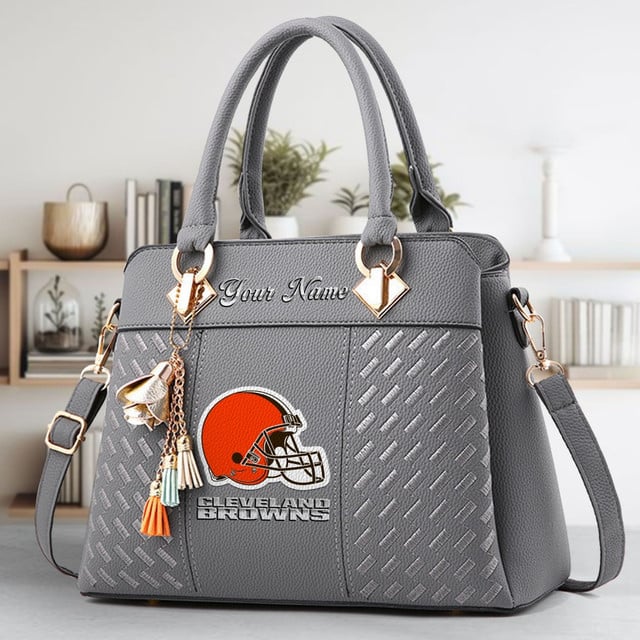 LIMITED EDITION - NEW CUSTOMIZED NFL29 CLB CLEVELAND BROWNS LUXURY HANDBAG IN MULTIPLE COLORS