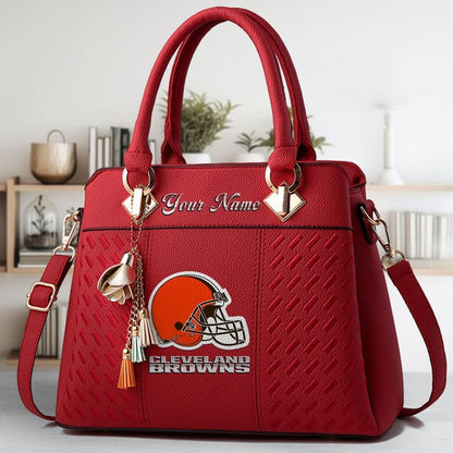 LIMITED EDITION - NEW CUSTOMIZED NFL29 CLB CLEVELAND BROWNS LUXURY HANDBAG IN MULTIPLE COLORS