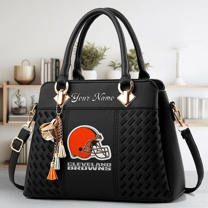 LIMITED EDITION - NEW CUSTOMIZED NFL29 CLB CLEVELAND BROWNS LUXURY HANDBAG IN MULTIPLE COLORS