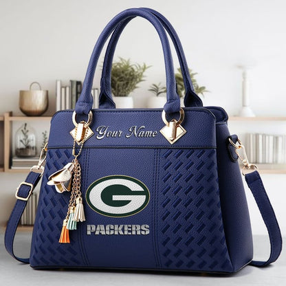 LIMITED EDITION - NEW CUSTOMIZED NFL08 GBP GREEN BAY PACKERS LUXURY HANDBAG IN MULTIPLE COLORS