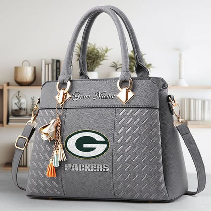 LIMITED EDITION - NEW CUSTOMIZED NFL08 GBP GREEN BAY PACKERS LUXURY HANDBAG IN MULTIPLE COLORS