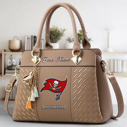 LIMITED EDITION - NEW CUSTOMIZED NFL10 TBB TAMPA BAY BUCCANEERS LUXURY HANDBAG IN MULTIPLE COLORS