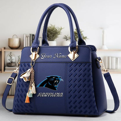 LIMITED EDITION - NEW CUSTOMIZED NFL23 CLP CAROLINA PANTHERS LUXURY HANDBAG IN MULTIPLE COLORS