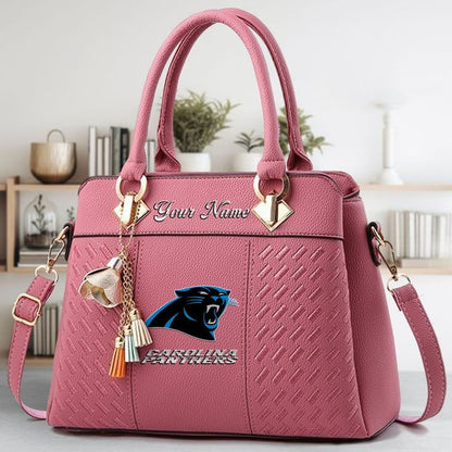 LIMITED EDITION - NEW CUSTOMIZED NFL23 CLP CAROLINA PANTHERS LUXURY HANDBAG IN MULTIPLE COLORS