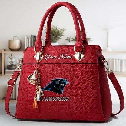 LIMITED EDITION - NEW CUSTOMIZED NFL23 CLP CAROLINA PANTHERS LUXURY HANDBAG IN MULTIPLE COLORS