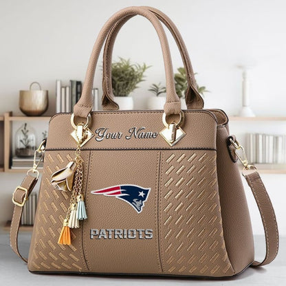 LIMITED EDITION - NEW CUSTOMIZED NFL27 NEP NEW ENGLAND PATRIOTS LUXURY HANDBAG IN MULTIPLE COLORS