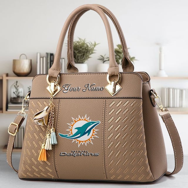 LIMITED EDITION - NEW CUSTOMIZED NFL19 MDP MIAMI DOLPHINS LUXURY HANDBAG IN MULTIPLE COLORS