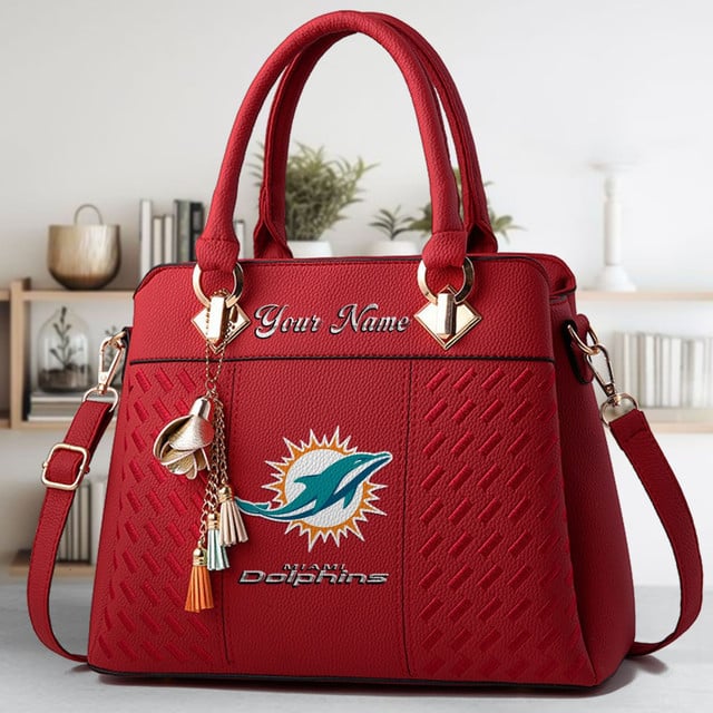 LIMITED EDITION - NEW CUSTOMIZED NFL19 MDP MIAMI DOLPHINS LUXURY HANDBAG IN MULTIPLE COLORS