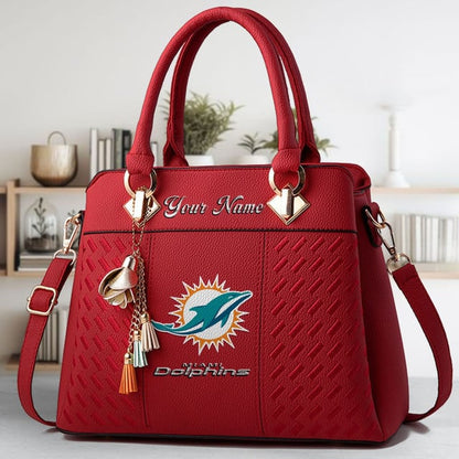 LIMITED EDITION - NEW CUSTOMIZED NFL19 MDP MIAMI DOLPHINS LUXURY HANDBAG IN MULTIPLE COLORS