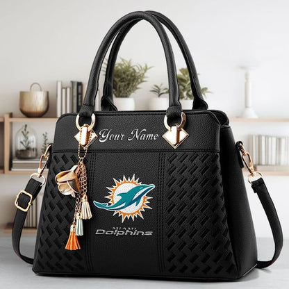 LIMITED EDITION - NEW CUSTOMIZED NFL19 MDP MIAMI DOLPHINS LUXURY HANDBAG IN MULTIPLE COLORS