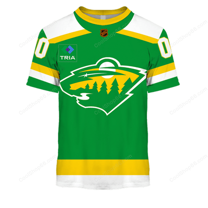 LIMITED EDITION - NEW CUSTOMIZED NHL13 MNW MINNESOTA WILD UNISEX T-SHIRT, POLO, HOODIE & JACKETS