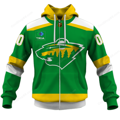LIMITED EDITION - NEW CUSTOMIZED NHL13 MNW MINNESOTA WILD UNISEX T-SHIRT, POLO, HOODIE & JACKETS