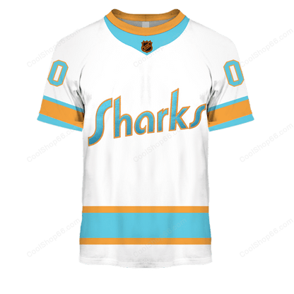 LIMITED EDITION - NEW CUSTOMIZED NHL32 SJS SAN JOSE SHARKS UNISEX T-SHIRT, POLO, HOODIE & JACKETS