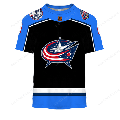 LIMITED EDITION - NEW CUSTOMIZED NHL18 CBJ COLUMBUS BLUE JACKETS UNISEX T-SHIRT, POLO, HOODIE & JACKETS