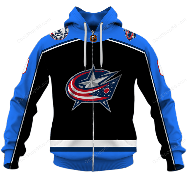 LIMITED EDITION - NEW CUSTOMIZED NHL18 CBJ COLUMBUS BLUE JACKETS UNISEX T-SHIRT, POLO, HOODIE & JACKETS