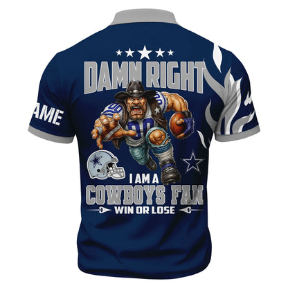 LIMITED EDITION - NEW CUSTOMIZED NFL21 DCB DALLAS COWBOYS ZIP POLO SHIRT