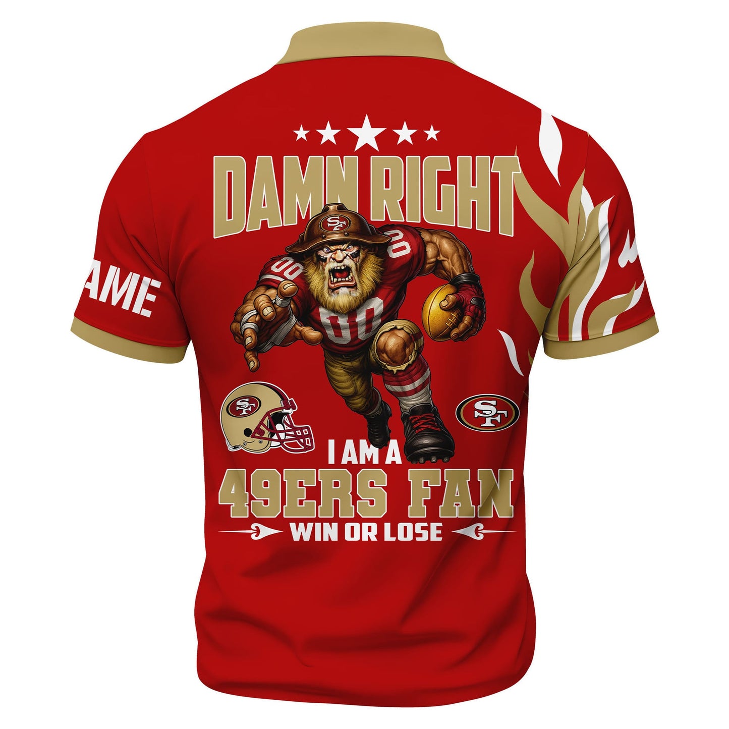 LIMITED EDITION - NEW CUSTOMIZED NFL11 SF49 SAN FRANCISCO 49ERS ZIP POLO SHIRT