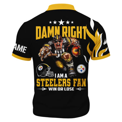 LIMITED EDITION - NEW CUSTOMIZED NFL14 PSB PITTSBURGH STEELERS ZIP POLO SHIRT