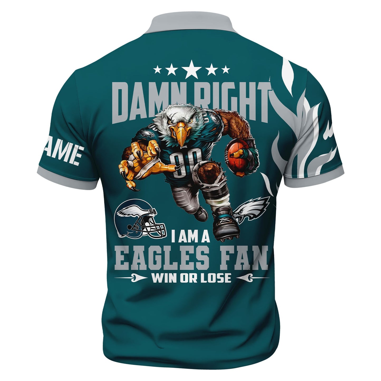 LIMITED EDITION - NEW CUSTOMIZED NFL02 PPE PHILADELPHIA EAGLES ZIP POLO SHIRT