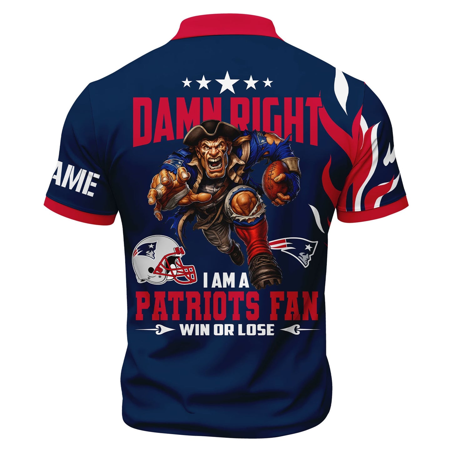 LIMITED EDITION - NEW CUSTOMIZED NFL27 NEP NEW ENGLAND PATRIOTS ZIP POLO SHIRT