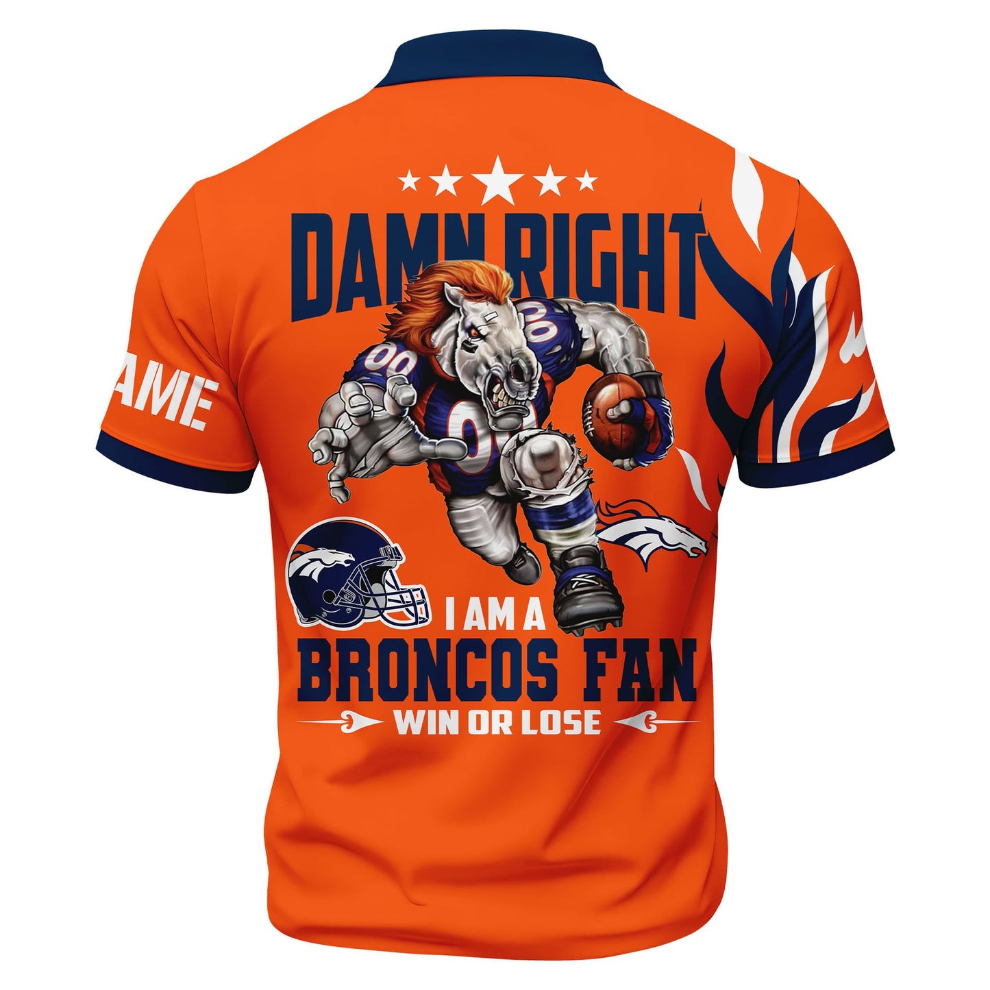 LIMITED EDITION - NEW CUSTOMIZED NFL13 DVB DENVER BRONCOS ZIP POLO SHIRT