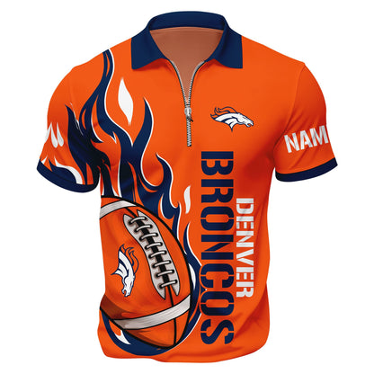 LIMITED EDITION - NEW CUSTOMIZED NFL13 DVB DENVER BRONCOS ZIP POLO SHIRT