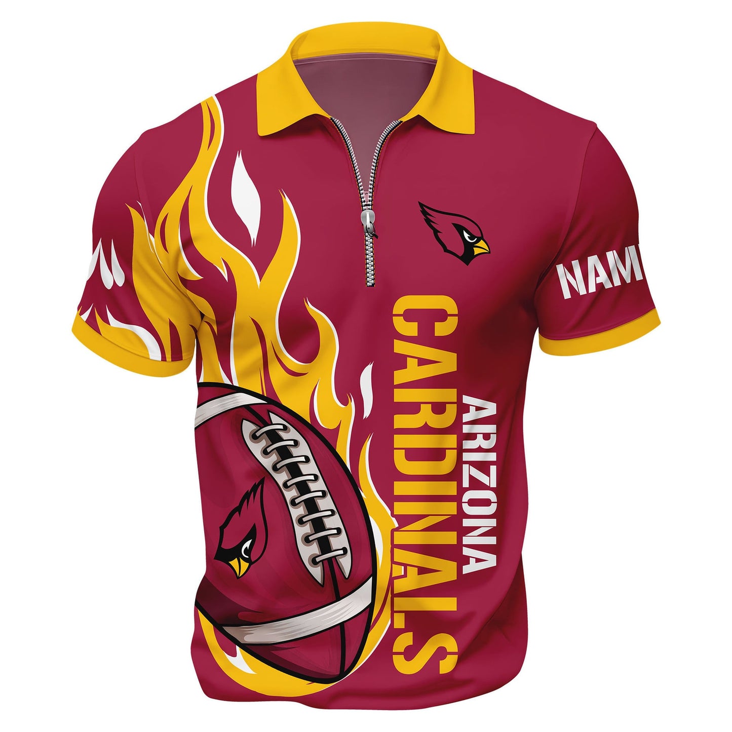LIMITED EDITION - NEW CUSTOMIZED NFL20 ARC ARIZONA CARDINALS ZIP POLO SHIRT