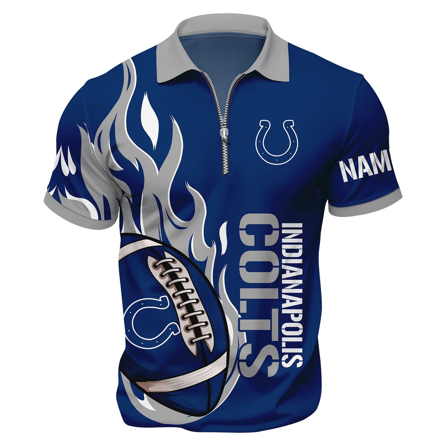 LIMITED EDITION - NEW CUSTOMIZED NFL17 IDC INDIANAPOLIS COLTS ZIP POLO SHIRT