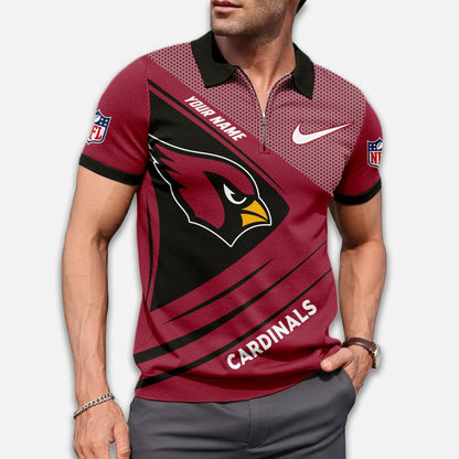 LIMITED EDITION - NEW CUSTOMIZED NFL20 ARC ARIZONA CARDINALS ZIP POLO SHIRT