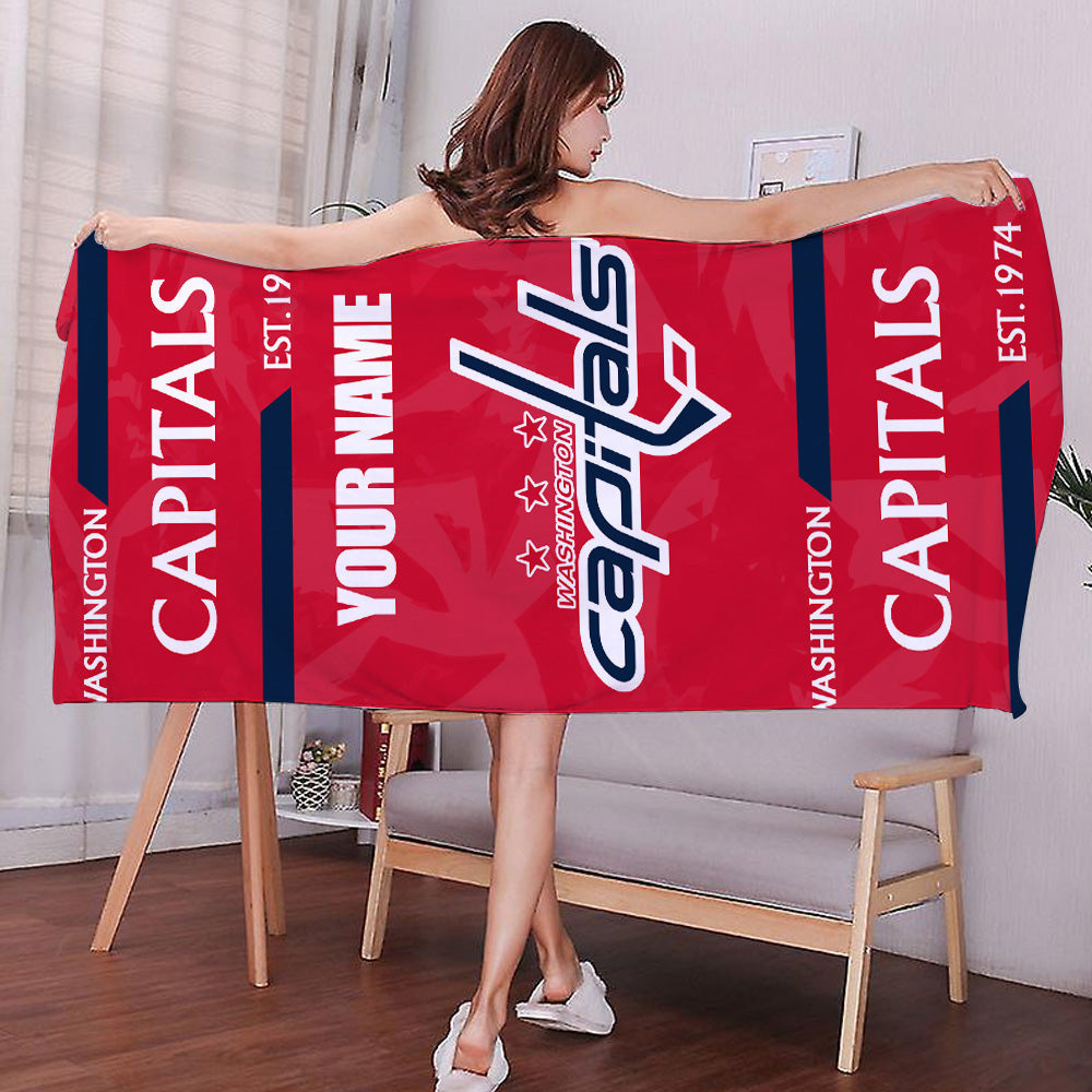 LIMITED EDITION - NEW CUSTOMIZED NHL10 WCP WASHINGTON CAPITALS BEACH & BATH TOWEL