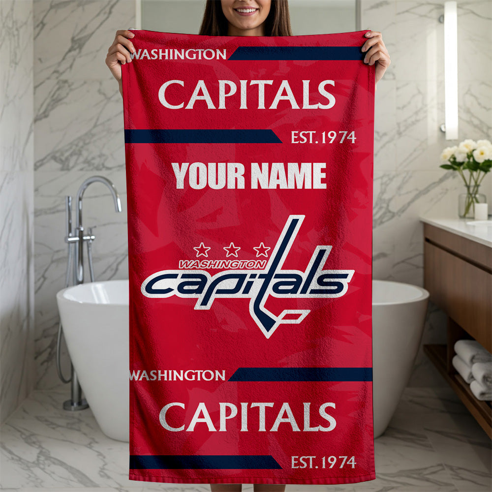 LIMITED EDITION - NEW CUSTOMIZED NHL10 WCP WASHINGTON CAPITALS BEACH & BATH TOWEL