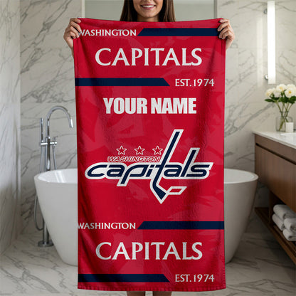 LIMITED EDITION - NEW CUSTOMIZED NHL10 WCP WASHINGTON CAPITALS BEACH & BATH TOWEL