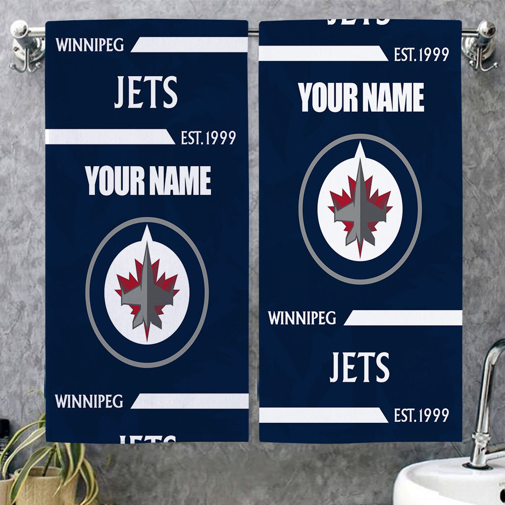 LIMITED EDITION - NEW CUSTOMIZED NHL21 WPJ WINNIPEG JETS BEACH & BATH TOWEL