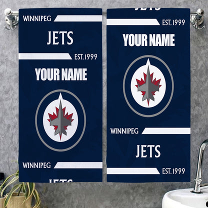 LIMITED EDITION - NEW CUSTOMIZED NHL21 WPJ WINNIPEG JETS BEACH & BATH TOWEL
