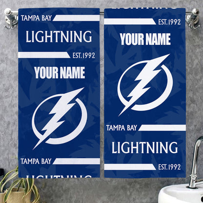 LIMITED EDITION - NEW CUSTOMIZED NHL12 TPL TAMPA BAY LIGHTNING BEACH & BATH TOWEL