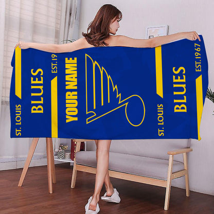 LIMITED EDITION - NEW CUSTOMIZED NHL14 SLB ST. LOUIS BLUES BEACH & BATH TOWEL