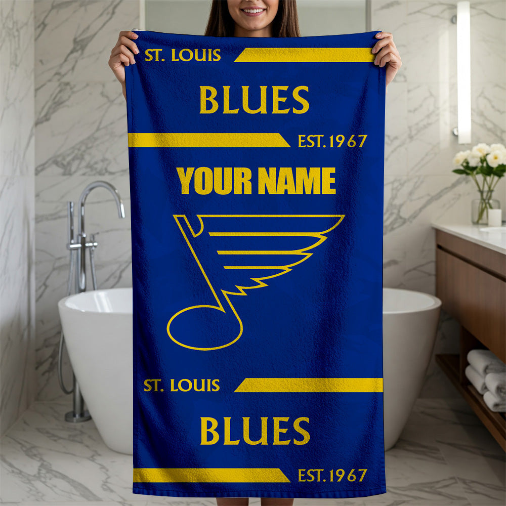 LIMITED EDITION - NEW CUSTOMIZED NHL14 SLB ST. LOUIS BLUES BEACH & BATH TOWEL