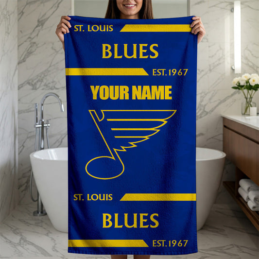 LIMITED EDITION - NEW CUSTOMIZED NHL14 SLB ST. LOUIS BLUES BEACH & BATH TOWEL