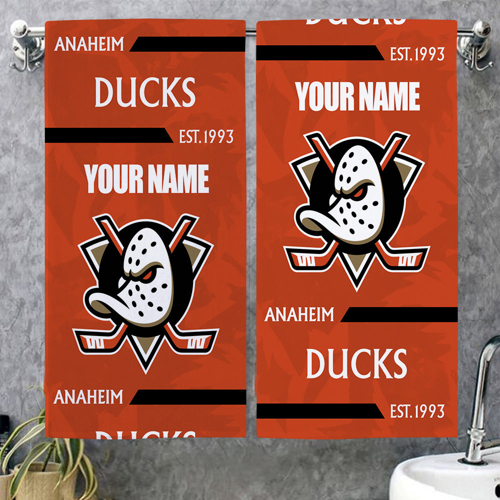 LIMITED EDITION - NEW CUSTOMIZED NHL09 AHD ANAHEIM DUCKS BEACH & BATH TOWEL