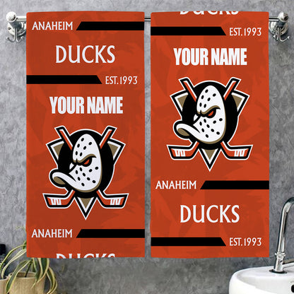 LIMITED EDITION - NEW CUSTOMIZED NHL09 AHD ANAHEIM DUCKS BEACH & BATH TOWEL