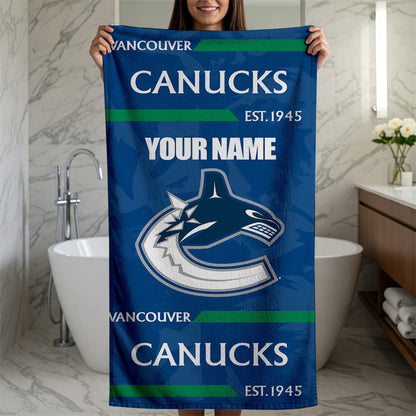 LIMITED EDITION - NEW CUSTOMIZED NHL19 VCC VANCOUVER CANUCKS BEACH & BATH TOWEL