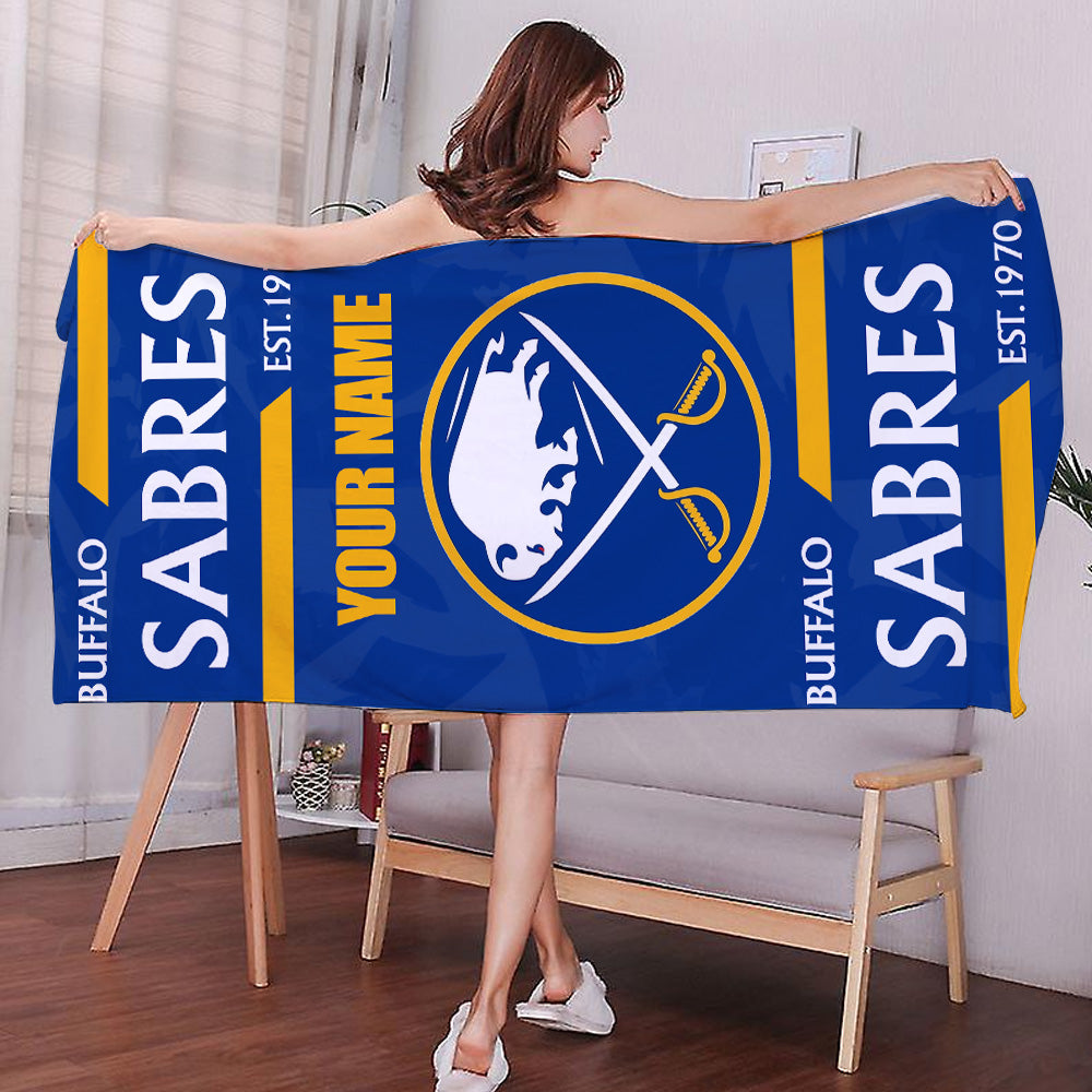 LIMITED EDITION - NEW CUSTOMIZED NHL28 BFS BUFFALO SABRES BEACH & BATH TOWEL