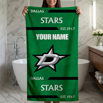 LIMITED EDITION - NEW CUSTOMIZED NHL15 DLS DALLAS STARS BEACH & BATH TOWEL