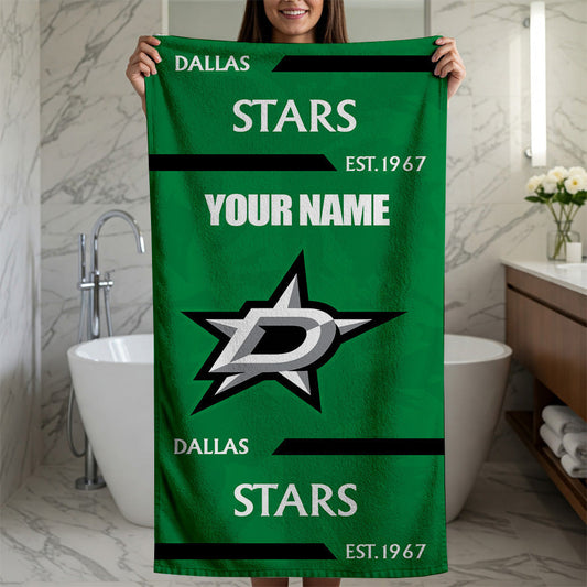 LIMITED EDITION - NEW CUSTOMIZED NHL15 DLS DALLAS STARS BEACH & BATH TOWEL