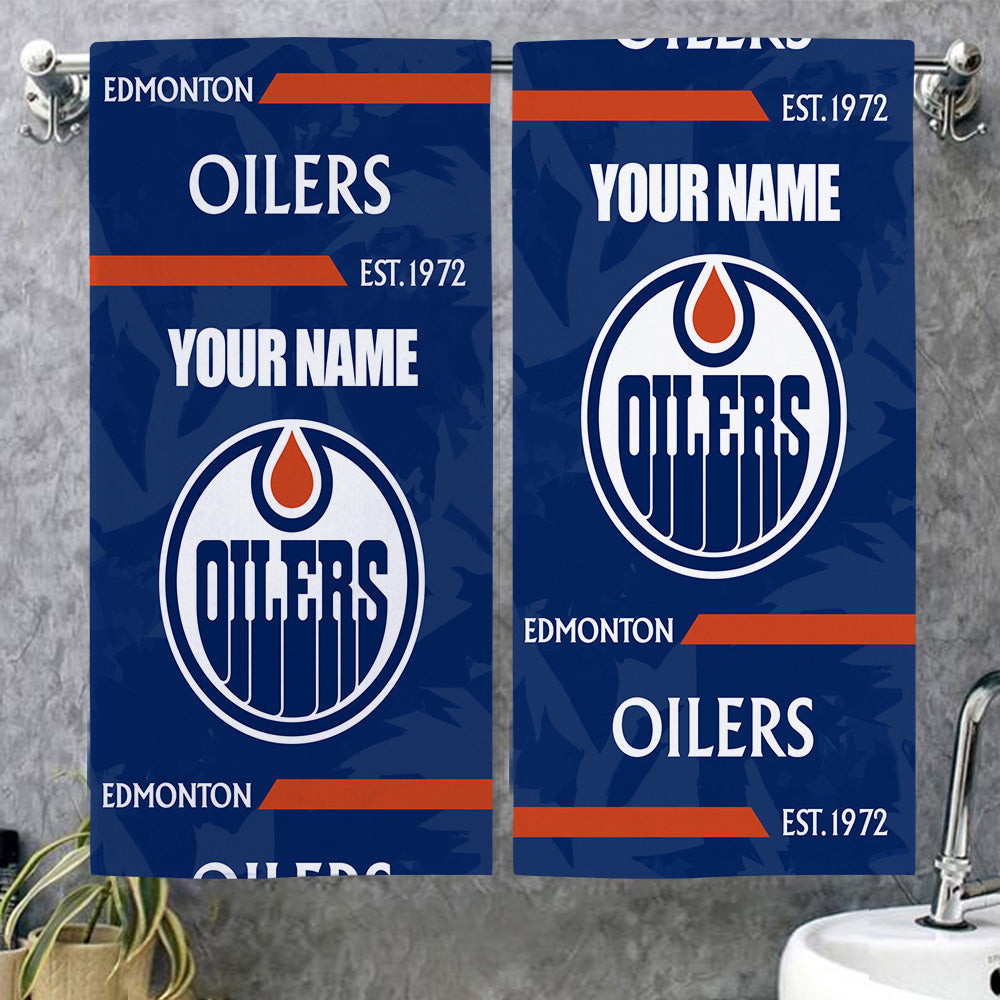 LIMITED EDITION - NEW CUSTOMIZED NHL03 EMO EDMONTON OILERS BEACH & BATH TOWEL