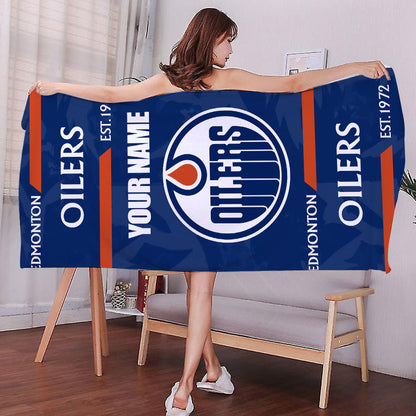 LIMITED EDITION - NEW CUSTOMIZED NHL03 EMO EDMONTON OILERS BEACH & BATH TOWEL